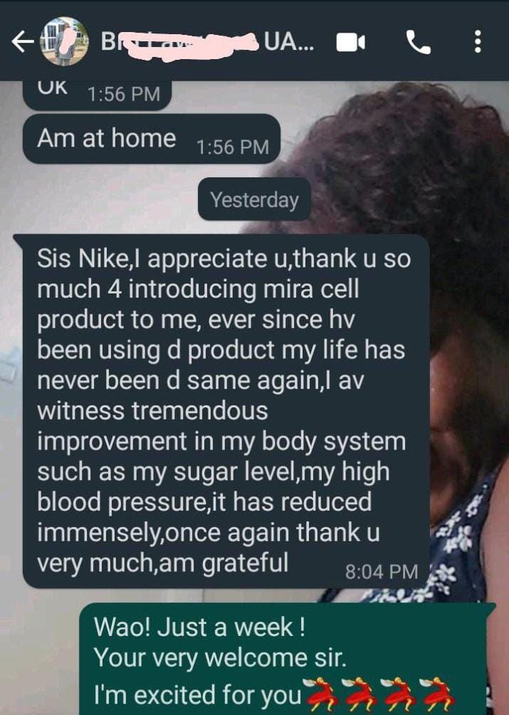 screenshot of whatsapp message of customer who likes the product